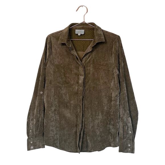 Skies are Blue Green Corduroy Oversized Shirt - Size XS - Picture 1 of 7